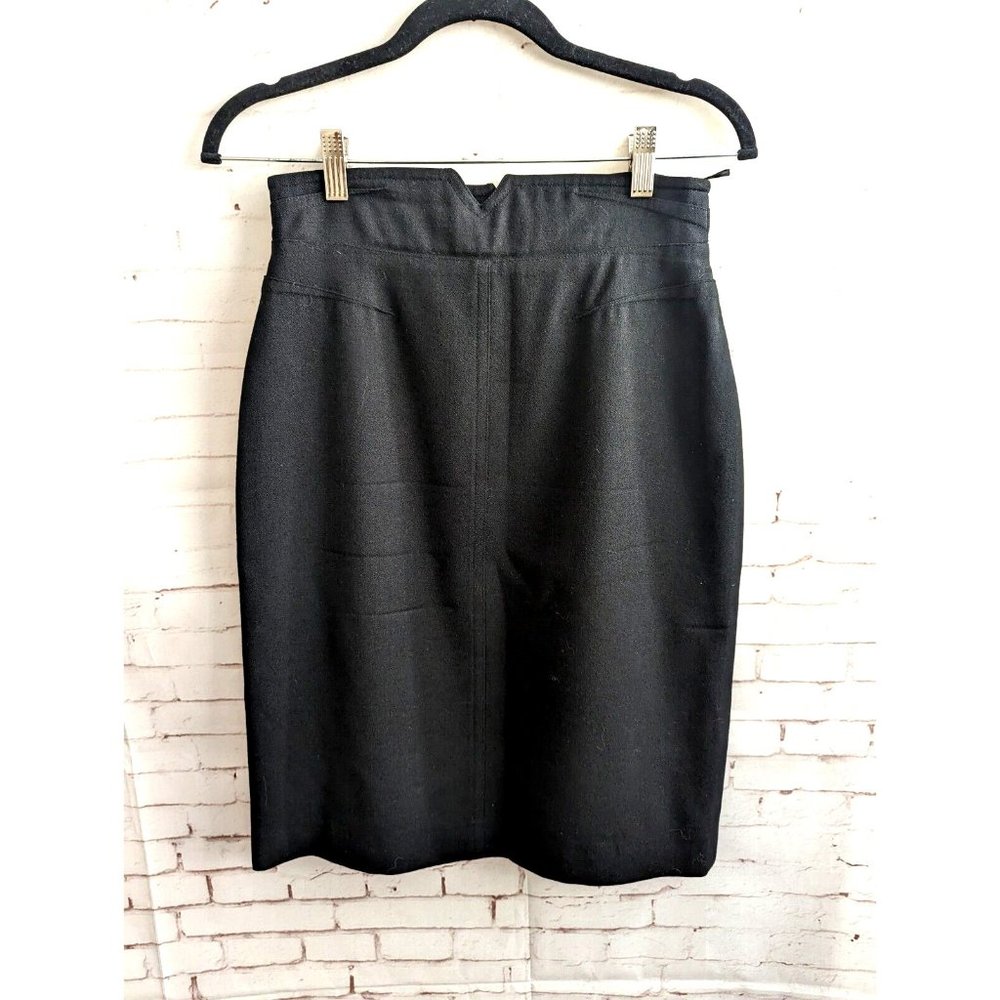 Escada Margaretha Ley Womens Skirt Size 38 Vintage Black High Waist Pencil Rock